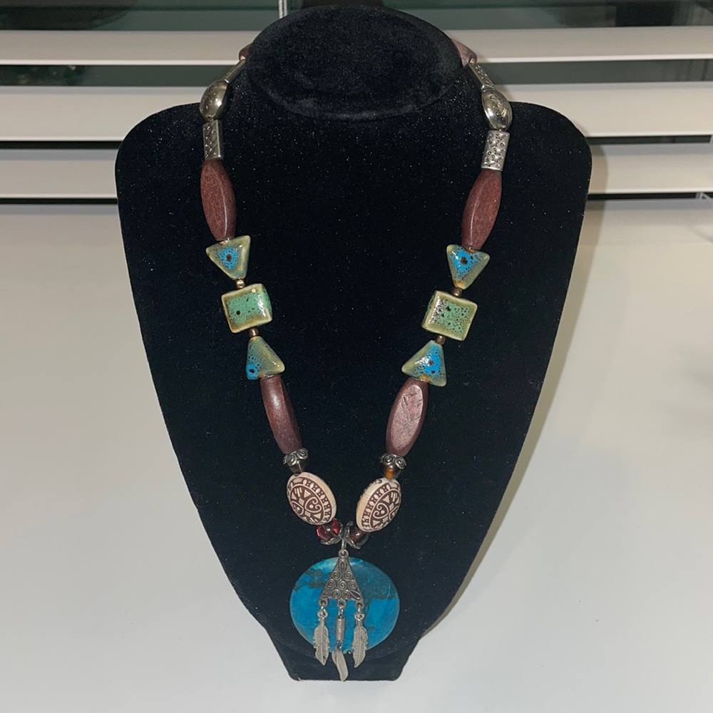 Custom Beaded Ceramic & Wood Necklace